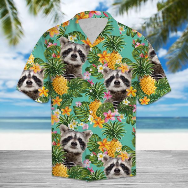 Tropical Pineapple Raccoon Hawaii Shirt Summer Shirt For Men and Women Jezsport.com