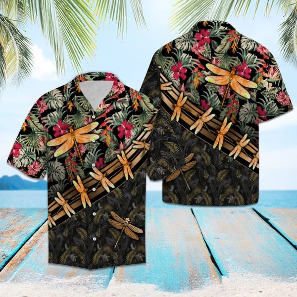 Dragonfly Floral Hawaii Shirt Summer Shirt For Men and Women Jezsport.com