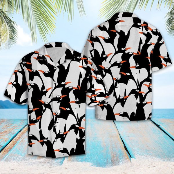 Cute Penguin Hawaii Shirt, Summer Shirt For Men and Women, Short Sleeve Jezsport.com