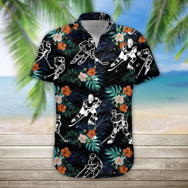 3D Hockey Hawaii Shirt, Summer Shirt For Women and Women, Short Sleeve Jezsport.com