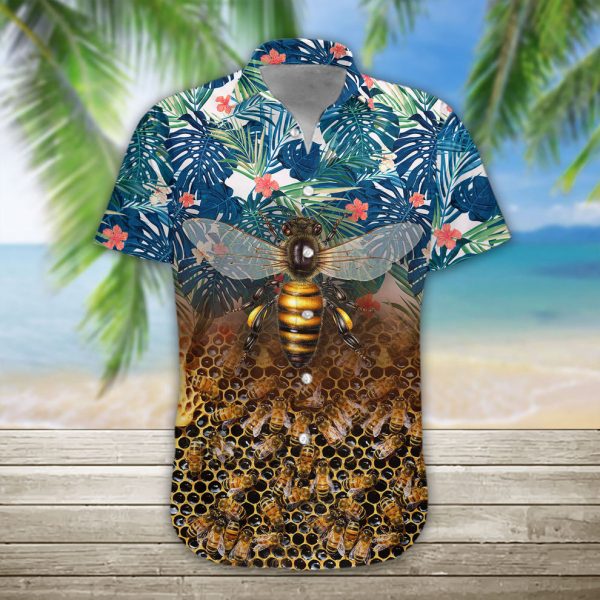 3D Bee Hawaii Shirt, Summer Shirt For Women and Women, Short Sleeve Jezsport.com