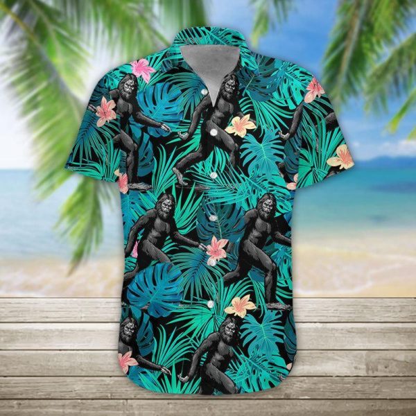 3D Bigfoot Hawaii Shirt, Summer Shirt For Women and Women, Short Sleeve Jezsport.com