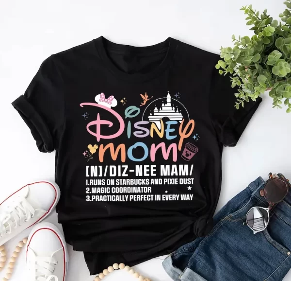 Disney Shirt For Mom, Disney Shirts For Women, Mother's Day Gifts, Definition Disney Mom T-shirt, Black