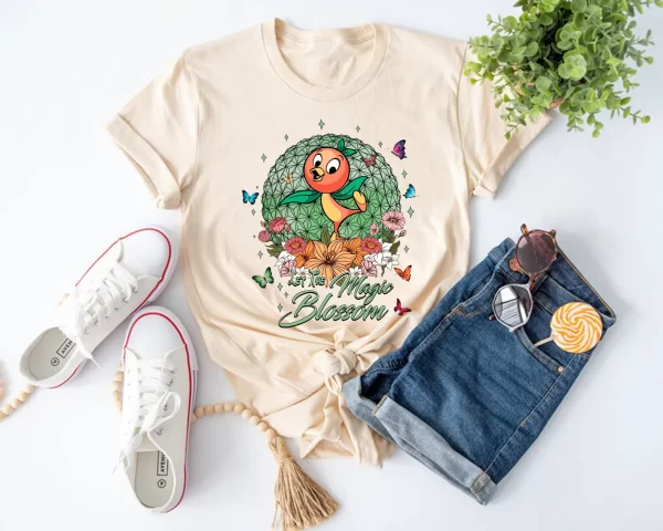 Disney Shirt, Disney Family Shirts, Let the Magic Blossom Orange Bird Shirt, Natural