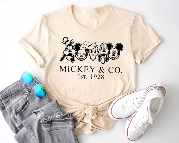 Disney Shirt For Family, Disney Family Shirts, Disneyland Shirt, Mickey And Co Est 1928 Shirt, Natural