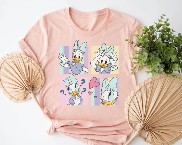 Disney Shirt For Girl, Disney Girl Shirts, Gifts For Girl, Funny Daisy Duck Shirt, Light Pink