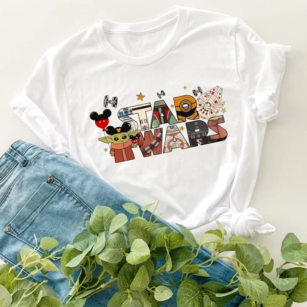 Disney Shirt For Family, Disney Family Shirts, Funny Disney Star Wars Yoda T-shirt, White