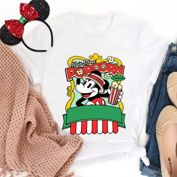 Funny Disney Shirt, Disney Snack Shirts, Mickey Mouse Shirt, Disneyland Shirt, Funny Disney Tee, Main Stress Popcorn Company T-Shirt, White
