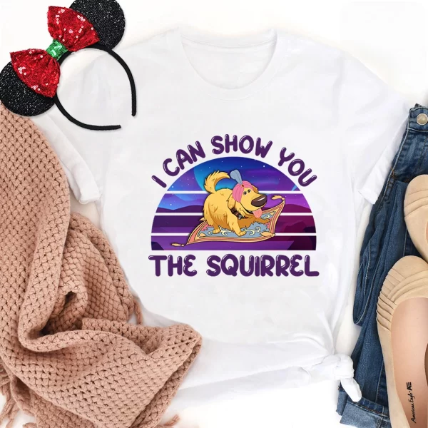 Funny Disney Shirt, Disney Character Shirts, Disneyland Shirt, Dug the Dog Shirt, I Can Show You The Squirrel T-Shirt, White