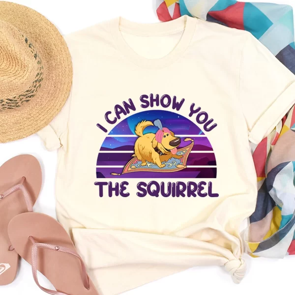 Funny Disney Shirt, Disney Character Shirts, Disneyland Shirt, Dug the Dog Shirt, I Can Show You The Squirrel T-Shirt, Sand