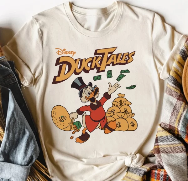 Funny Disney Shirt, Disney Character Shirts, Disneyland Shirt, Disney DuckTales Scrooge McDuck Money Bags T-Shirt, Sand