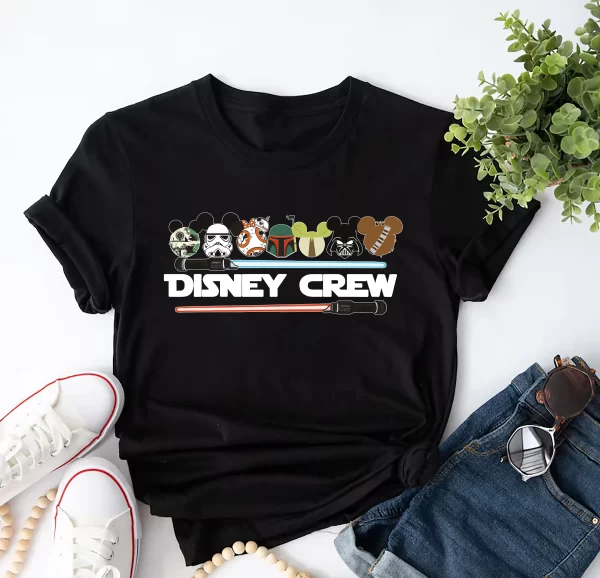 Funny Disney Shirt, Disney Character Shirts, Disneyland Shirt, Magic Kingdom Shirt, Star Wars Disney Crew T-Shirt, Black