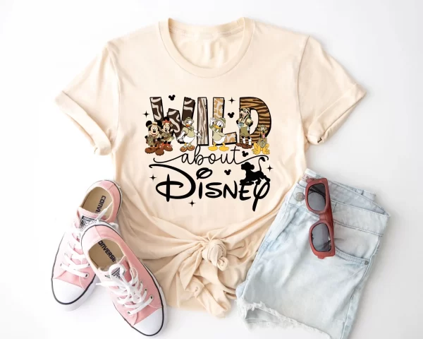 Funny Disney Shirt, Disney Character Shirts, Disneyland Shirt, Magic Kingdom Shirt, Wild about Disney Animal Kingdom T-Shirt, Sand Jezsport.com