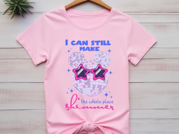 Funny Disney Shirt, Disney Character Shirts, Disneyland Shirt, Magic Kingdom Shirt, Shimmer Mouse Disco Ball T-Shirt, Pink