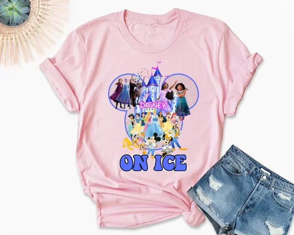 Funny Disney Shirt, Disney Character Shirts, Disneyland Shirt, Magic Kingdom Shirt, Disney On Ice Frozen T-Shirt, Light Pink