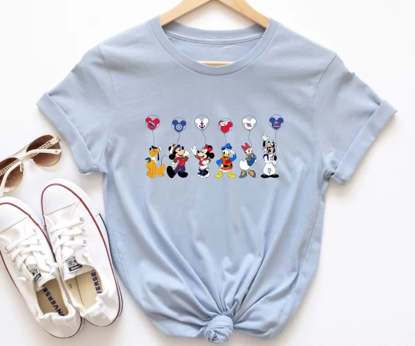 Funny Disney Shirt, Disney Character Shirts, Magic Kingdom Shirt, Mickey & Friends Shirt, Disney Cruise Shirt, Disney Balloon T-Shirt, Carolina Blue