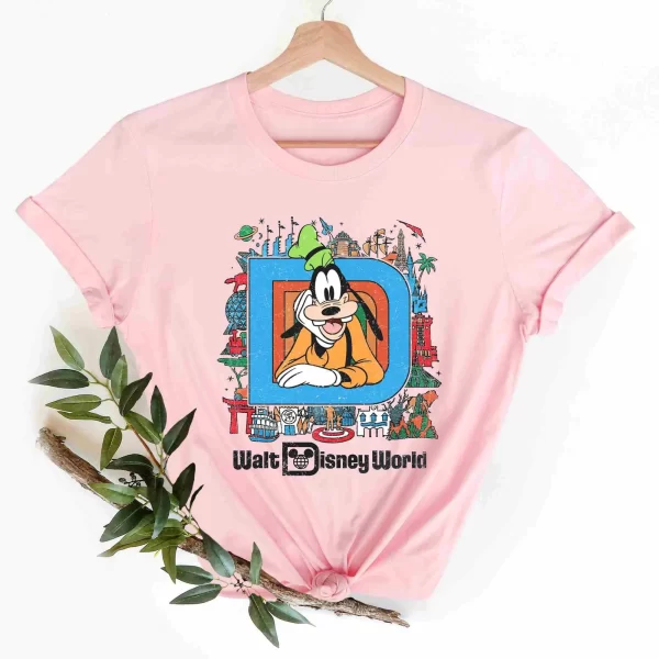 Funny Disney Shirt, Disney Character Shirts, Disneyland Shirt, Magic Kingdom Shirt, Goofy Walt Disney World Shirt, Disney Goofy T-Shirt, Light Pink