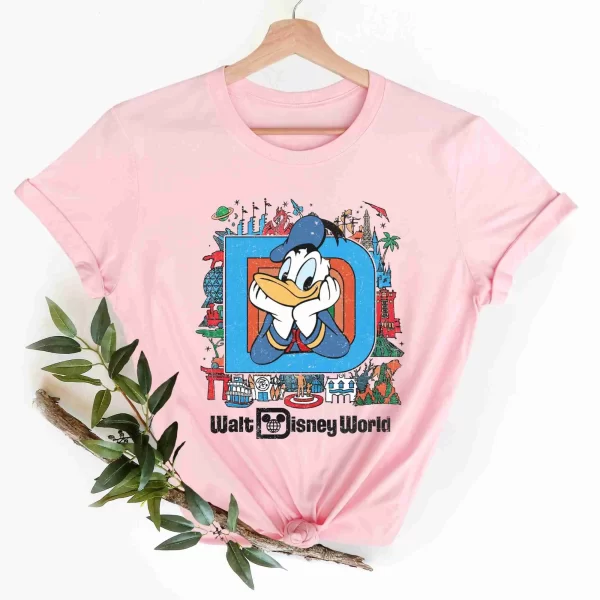Funny Disney Shirt, Disney Character Shirts, Disneyland Shirt, Magic Kingdom Shirt, Donald Duck Walt Disney World T-Shirt, Light Pink
