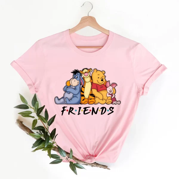 Funny Disney Friends Shirt, Disney Character Shirts, Disneyland Shirt, Magic Kingdom Shirt, Winnie The Pooh Friends T-Shirt, Light Pink