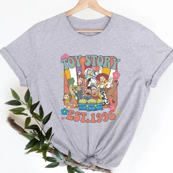 Funny Disney Shirt, Disney Character Shirts, Disneyland Shirt, Magic Kingdom Shirt, Vintage Disney Toy Story Est 1995 T-Shirt, Sport Grey