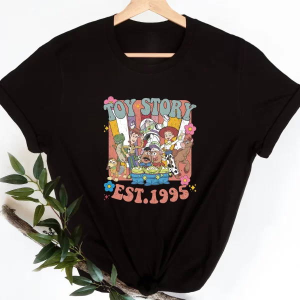 Funny Disney Shirt, Disney Character Shirts, Disneyland Shirt, Magic Kingdom Shirt, Vintage Disney Toy Story Est 1995 T-Shirt, Black