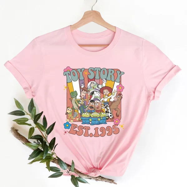 Funny Disney Shirt, Disney Character Shirts, Disneyland Shirt, Magic Kingdom Shirt, Vintage Disney Toy Story Est 1995 T-Shirt, Light Pink