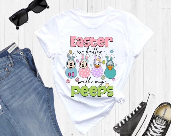 Funny Disney Shirt, Disney Easter Day Shirt, Disney Character Shirts, Disneyland Shirt, Magic Kingdom Easter Is Better With My Peeps T-Shirt, White