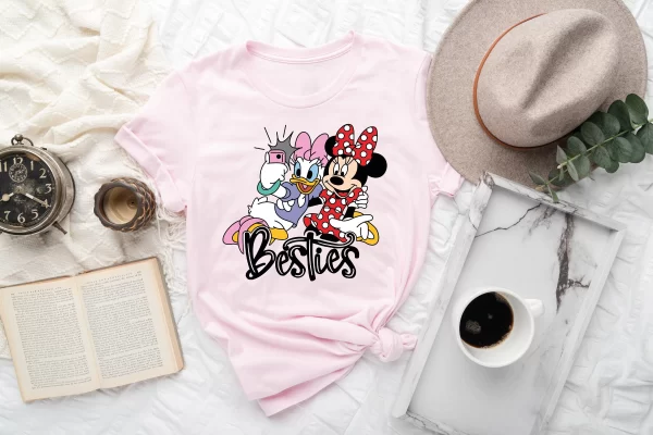Disney Shirt For Girl, Disney Bestie Shirts, Disney Character Shirts, Minnie Daisy Besties T-shirt for Girls, Disney Bestie Gifts, Light Pink