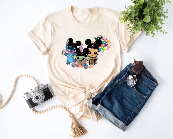 Funny Disney Shirt, Disney Character Shirts, Disneyland Shirt, Magic Kingdom Shirt, Disney Mickey Stitch Groot T-Shirt, White
