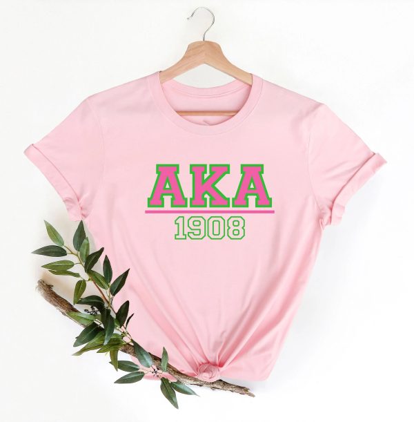 Alpha Kappa Alpha Shirt, AKA 1908 Gifts, Aka Girl Shirt, Aka 1908 T-Shirt, Sorority Shirt, Sorority Gifts, Sisterhood Shirt, Pink