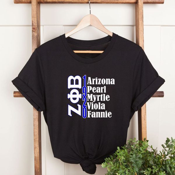 Zeta Phi Beta 1920, Zeta Phi Beta Arizona Pearl Myrtle Viola Frannle T-Shirt, Sorority Shirt, Sorority Gifts, Sisterhood Shirt, Black