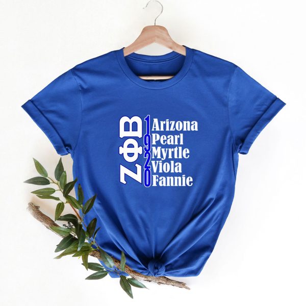 Zeta Phi Beta 1920, Zeta Phi Beta Arizona Pearl Myrtle Viola Frannle T-Shirt, Sorority Shirt, Sorority Gifts, Sisterhood Shirt, Blue Jezsport.com