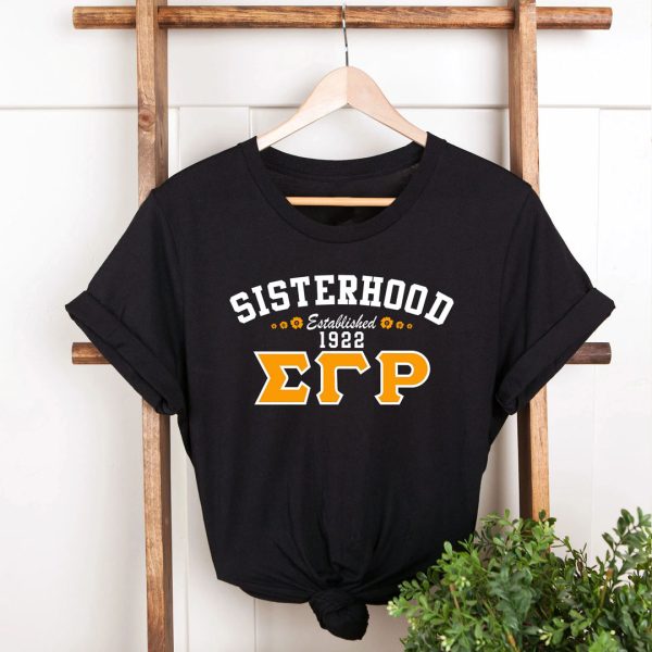 Sigma Gamma Rho Shirt, Sisterhood Established 1922 Shirt, Greek Life T-Shirt, Sorority Shirt, Sorority Gifts, Sisterhood Shirt, Black Jezsport.com