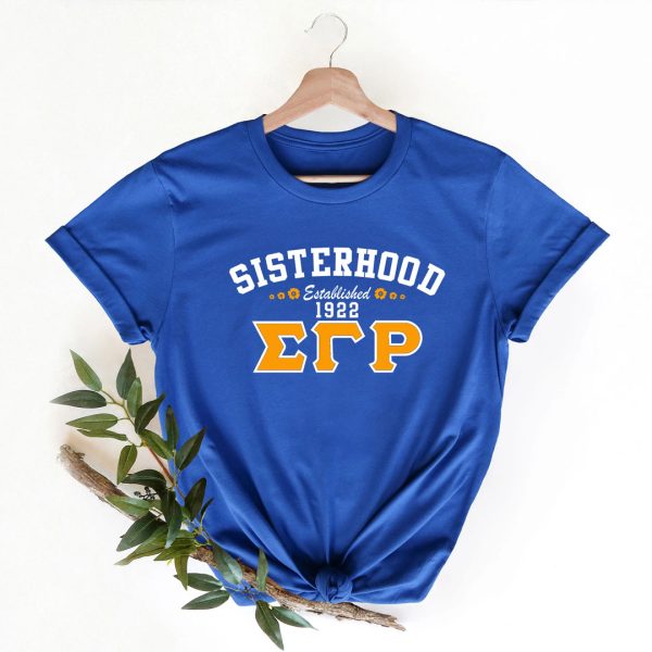 Sigma Gamma Rho Shirt, Sisterhood Established 1922 Shirt, Greek Life T-Shirt, Sorority Shirt, Sorority Gifts, Sisterhood Shirt, Blue Jezsport.com