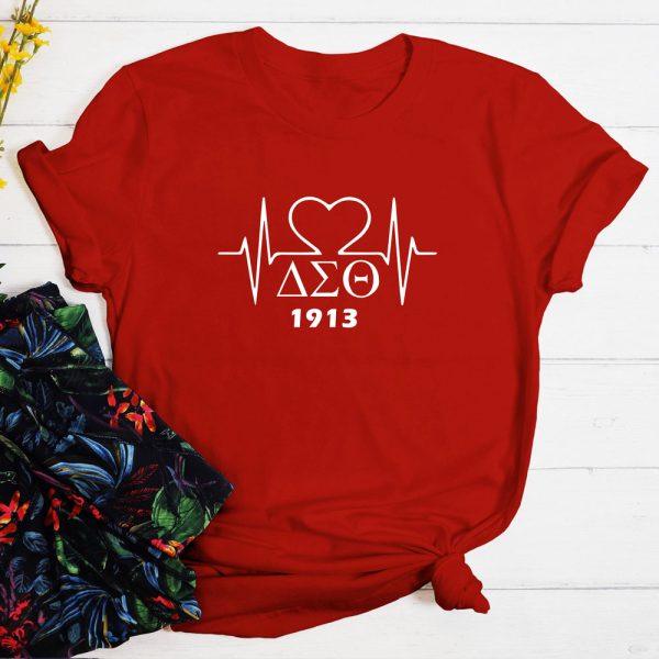 Delta Sigma Theta Shirt, Delta Sigma Theta Heartbeat Shirt, DST 1913 Legacy T-Shirt, Sorority Shirt, Sorority Gifts, Sisterhood Shirt, Red