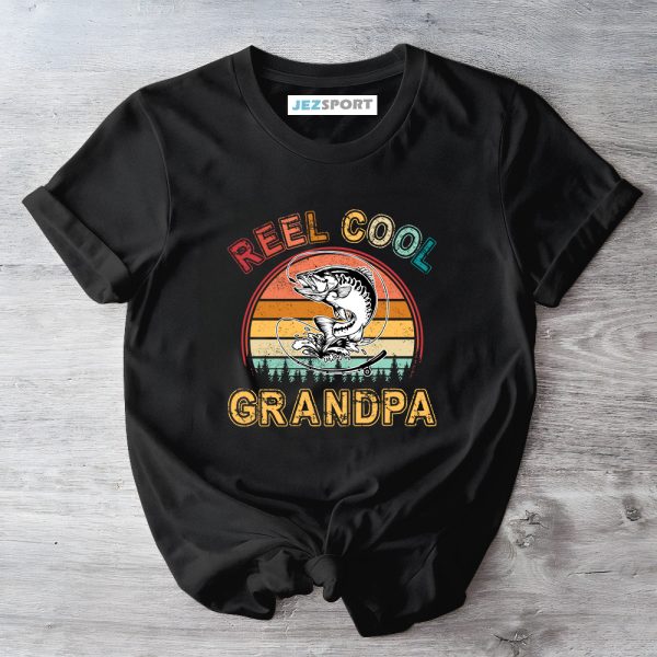 Funny Dad Fishing Shirt, Funny Father Fishing Shirt, Vintage Reel Cool Grandpa Shirt, Gifts For Dad, Gifts For Father, Father's Day Shirt Jezsport.com