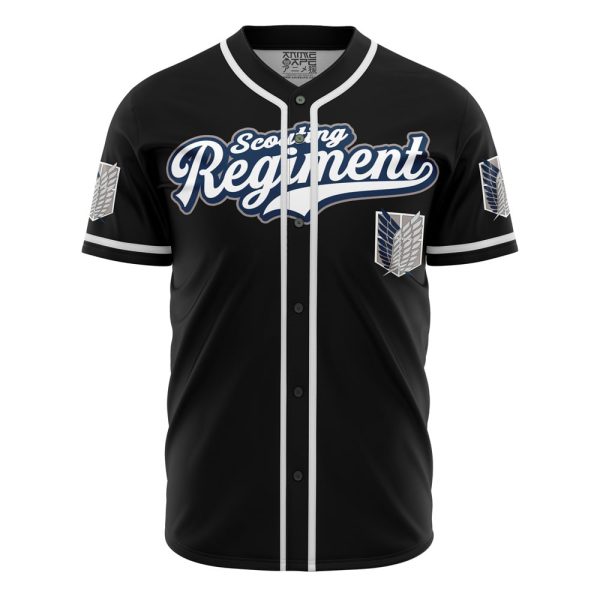 Black Scouting Regiment Attack on Titan Baseball Jersey 3D Printed, For Men and Women Jezsport.com