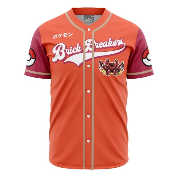 Brick Breakers Fighting Type Pokemon Baseball Jersey 3D Printed, For Men and Women Jezsport.com