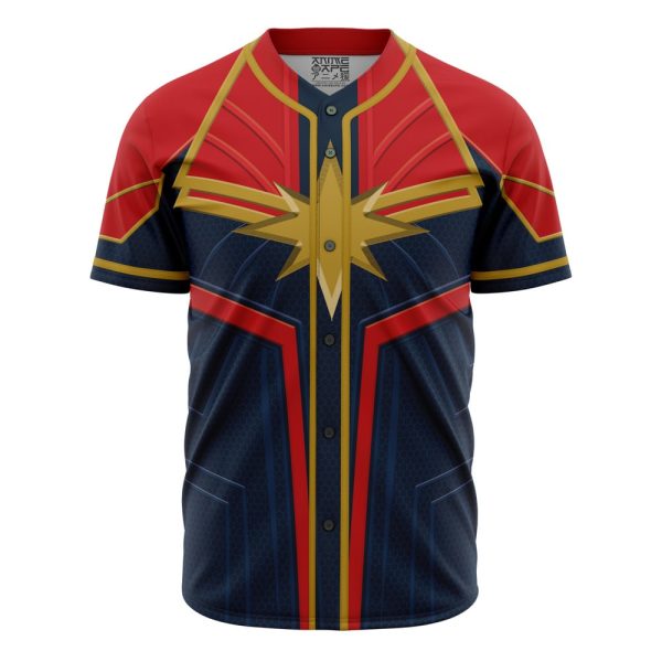 Captain Marvel Cosplay Marvel Baseball Jersey 3D Printed, For Men and Women Jezsport.com