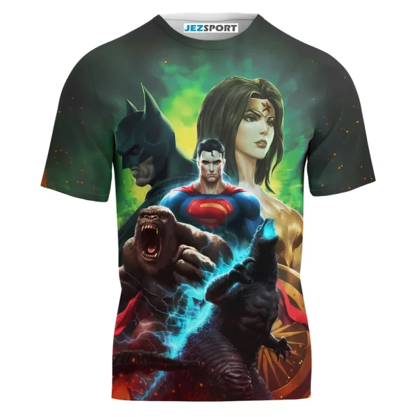 Godzilla Kong Justice League Shirt For Men And Women T-shirt Jezsport.com