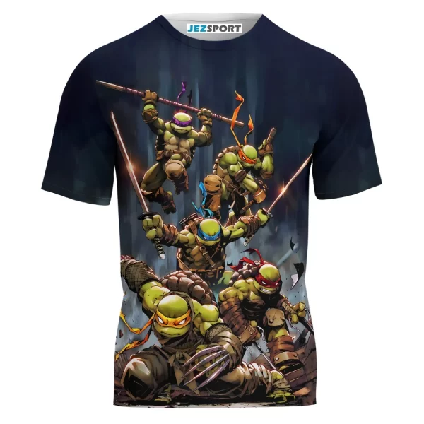 TMNT For Men and Women Teenage Mutant Ninja Turtles vs Mortal Kombat T-shirt Jezsport.com