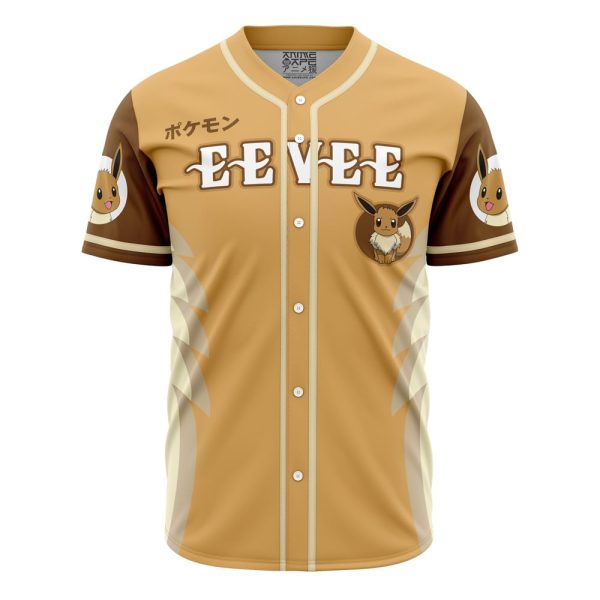 Eevee Eeveelution Pokemon Baseball Jersey 3D Printed, For Men and Women, Size XL Jezsport.com