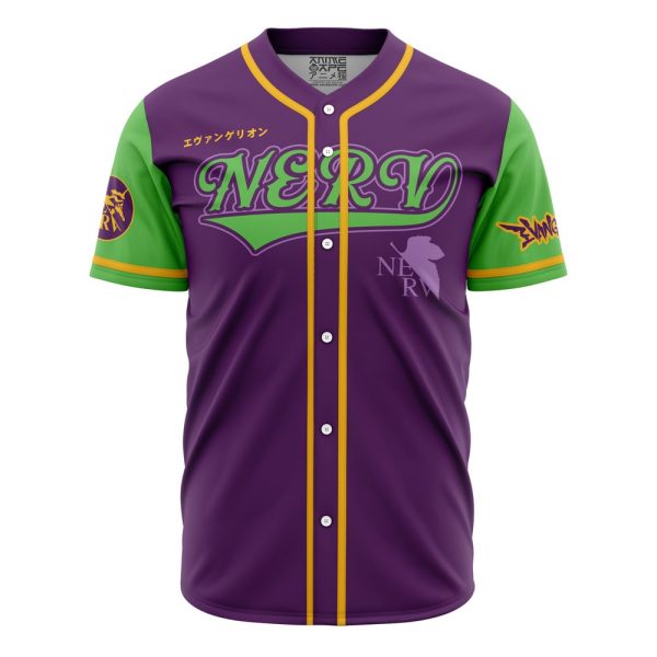 Eva-01 NERV Neon Genesis Evangelion Baseball Jersey 3D Printed, For Men and Women Jezsport.com