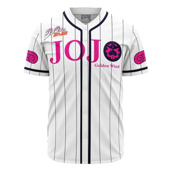 Giorno Giovanna Golden Wind Jojo’s Bizarre Adventure Baseball Jersey 3D Printed, For Men and Women Jezsport.com