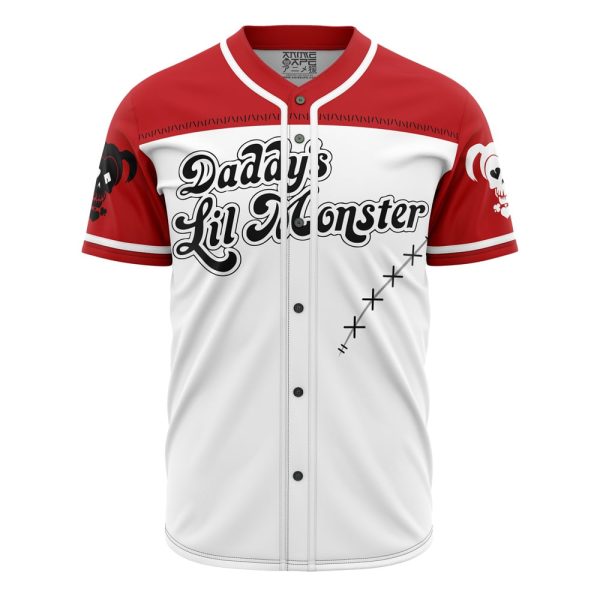 Harley Quinn Daddy’s Lil Monster DC Comics Baseball Jersey 3D Printed, For Men and Women Jezsport.com