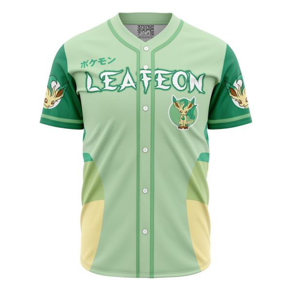 Leafeon Eeveelution Pokemon Baseball Jersey 3D Printed, For Men and Women Jezsport.com