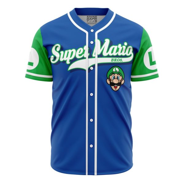 Luigi Super Mario Bros Baseball Jersey 3D Printed, For Men and Women Jezsport.com