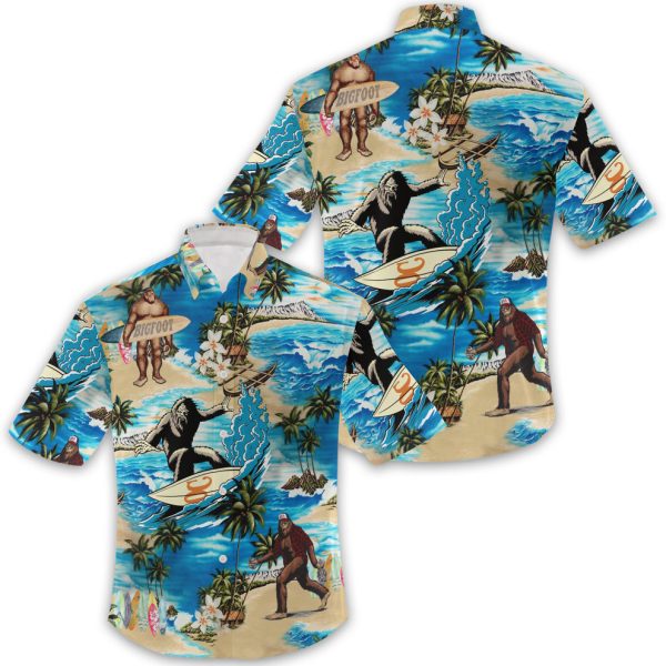3D Bigfoot Hawaii Shirt, Summer Shirt For Women and Women, Short Sleeve Jezsport.com