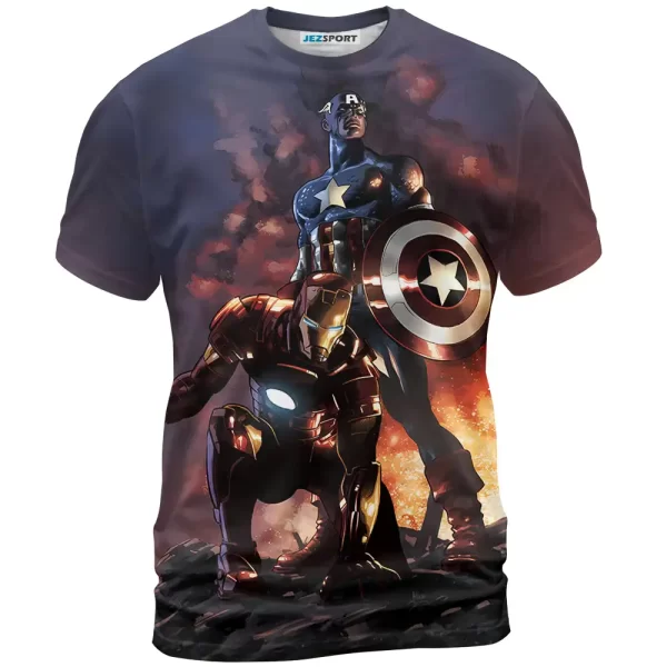 Iron Man Caption America Shirt, Marvel Shirt For Men And Women T-Shirt Jezsport.com