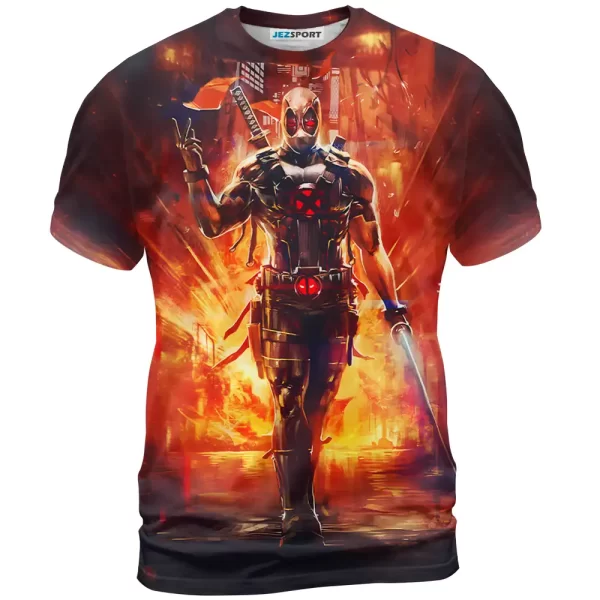 Fire Deadpool Shirt, Marvel Shirt For Men And Women T-Shirt Jezsport.com